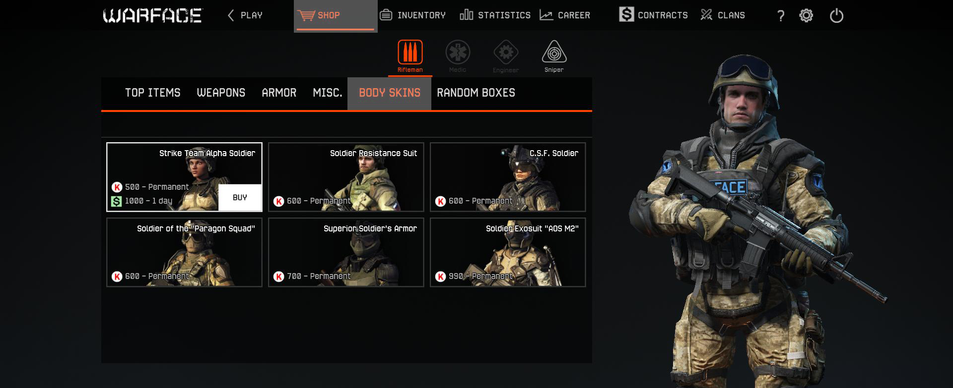 Warface Skins